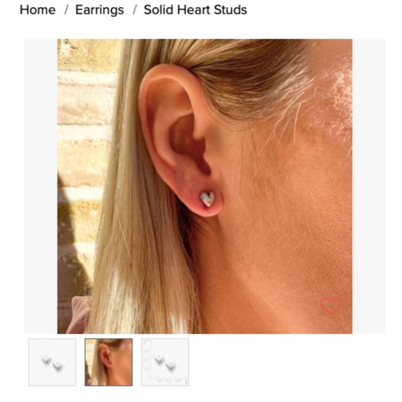 James Avery Solid Heart Stud Earrings - Picture 4 of 5